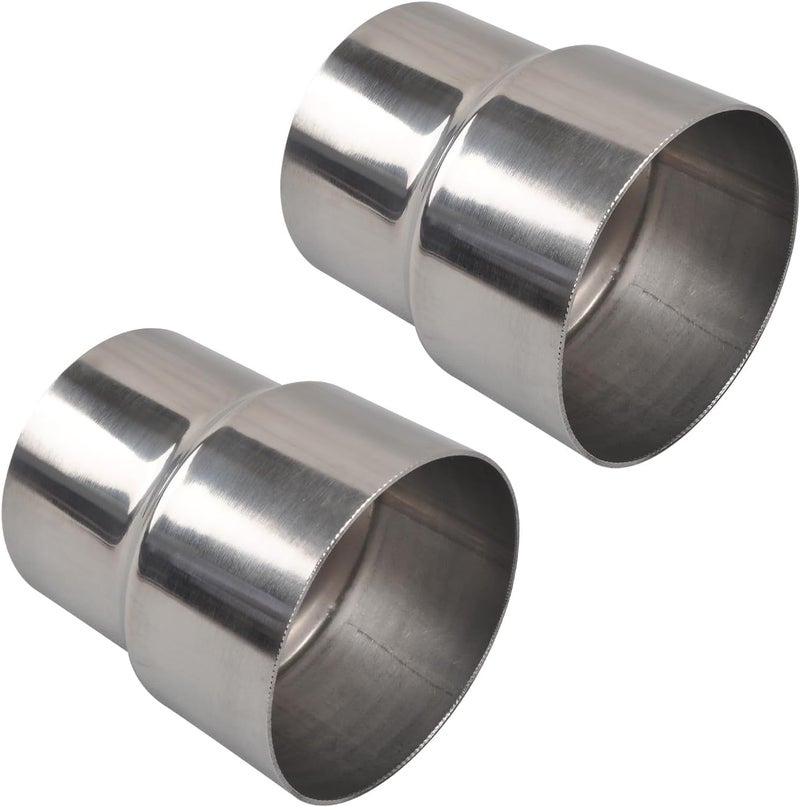 SSN Exhaust Pipe Reducer Component Adapter 3 Inch ID to 3.5 Inch ID Polished 304 Stainless Steel Universal ID 3" to ID 3.5" Exhaust Pipe Reducer Adapter 4 Inch Length-Pair 2 Pcs - Image 1